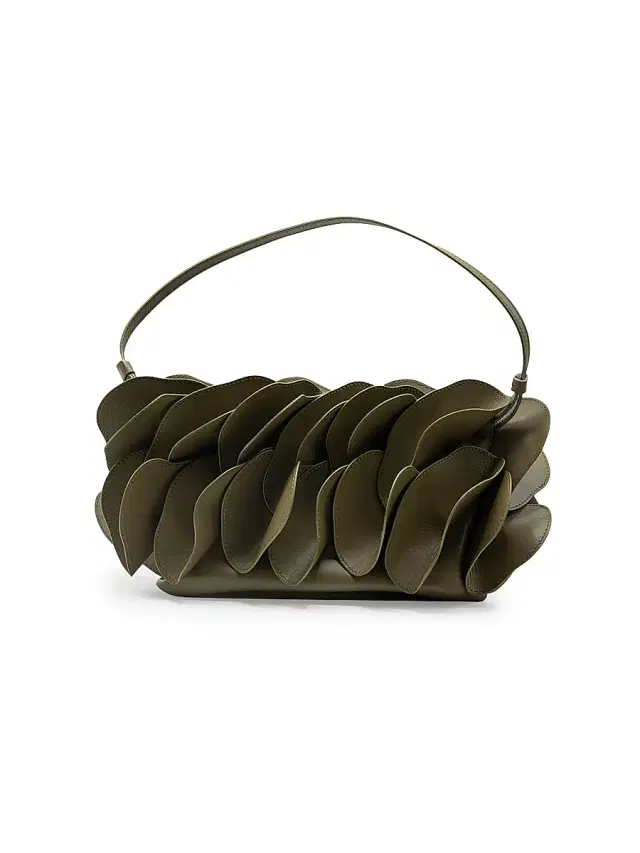 Women's Flower Leather Shoulder Bag - Olive Oil Women's Flower Leather Shoulder Bag - Olive Oil