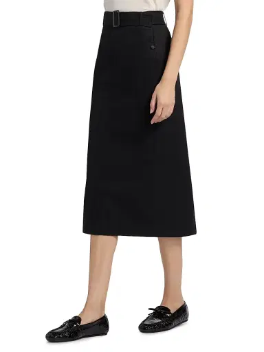 Vince Women's Cotton Pencil Midi-Skirt - Cobble Stone | Thumbnail 11 Vince Women's Cotton Pencil Midi-Skirt - Cobble Stone | Thumbnail 11