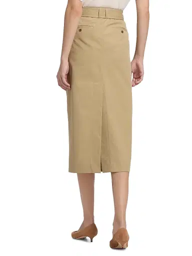 Vince Women's Cotton Pencil Midi-Skirt - Cobble Stone | Thumbnail 5 Vince Women's Cotton Pencil Midi-Skirt - Cobble Stone | Thumbnail 5