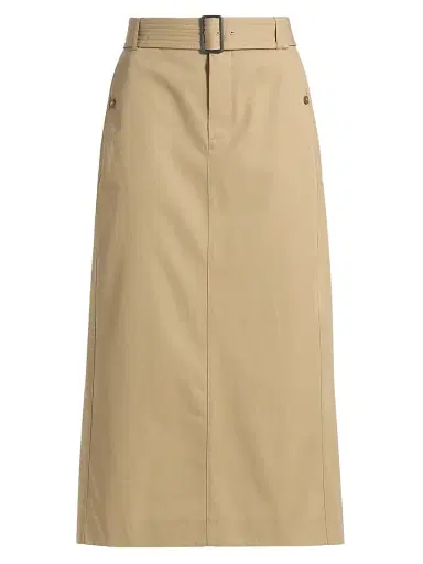 Vince Women's Cotton Pencil Midi-Skirt - Cobble Stone | Thumbnail 1 Vince Women's Cotton Pencil Midi-Skirt - Cobble Stone | Thumbnail 1