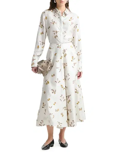 Altuzarra Women's Chika Floral Silk Shirt - Macadamia - Size 12 | Thumbnail 2 Altuzarra Women's Chika Floral Silk Shirt - Macadamia - Size 12 | Thumbnail 2
