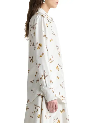 Altuzarra Women's Chika Floral Silk Shirt - Macadamia - Size 12 | Thumbnail 3 Altuzarra Women's Chika Floral Silk Shirt - Macadamia - Size 12 | Thumbnail 3