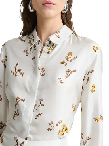 Altuzarra Women's Chika Floral Silk Shirt - Macadamia - Size 12 | Thumbnail 5 Altuzarra Women's Chika Floral Silk Shirt - Macadamia - Size 12 | Thumbnail 5
