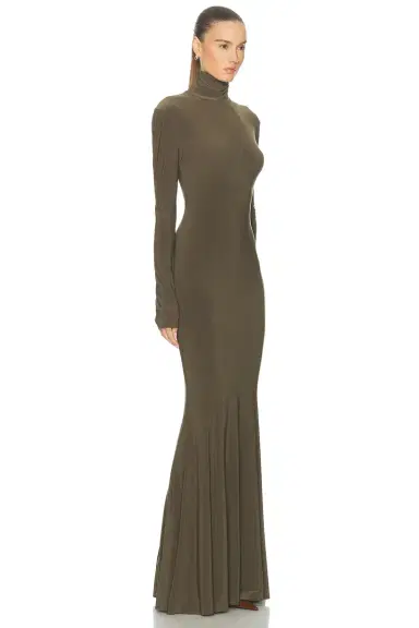 Norma Kamali for FWRD Long Sleeve Turtleneck Fishtail Gown | Thumbnail 2 Norma Kamali for FWRD Long Sleeve Turtleneck Fishtail Gown | Thumbnail 2