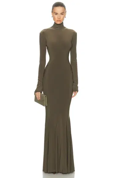 Norma Kamali for FWRD Long Sleeve Turtleneck Fishtail Gown | Thumbnail 1 Norma Kamali for FWRD Long Sleeve Turtleneck Fishtail Gown | Thumbnail 1