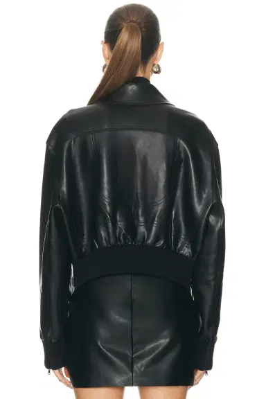 Norma Kamali Zip Front Classic Cropped Jacket | Thumbnail 3 Norma Kamali Zip Front Classic Cropped Jacket | Thumbnail 3