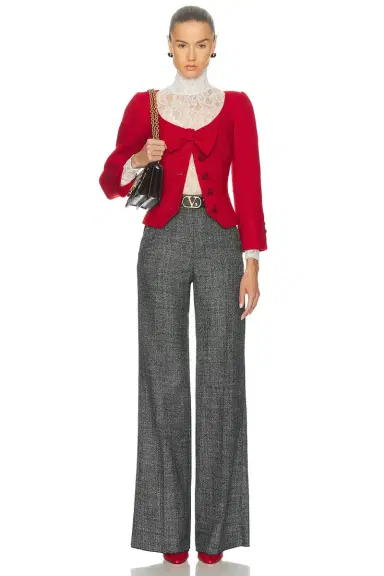 Valentino Wool Mouline Pant | Thumbnail 5 Valentino Wool Mouline Pant | Thumbnail 5