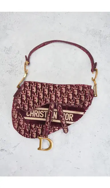 Dior Oblique Embroidered Velvet Saddle Bag | Thumbnail 2 Dior Oblique Embroidered Velvet Saddle Bag | Thumbnail 2