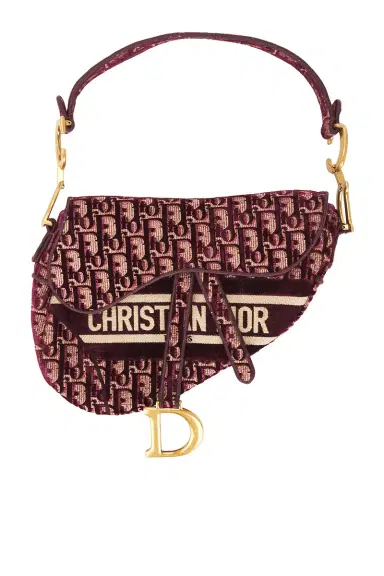 Dior Oblique Embroidered Velvet Saddle Bag | Thumbnail 3 Dior Oblique Embroidered Velvet Saddle Bag | Thumbnail 3