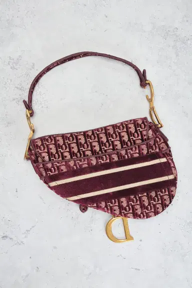 Dior Oblique Embroidered Velvet Saddle Bag | Thumbnail 5 Dior Oblique Embroidered Velvet Saddle Bag | Thumbnail 5