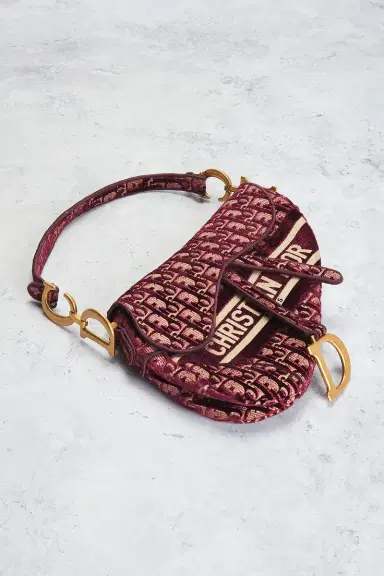 Dior Oblique Embroidered Velvet Saddle Bag | Thumbnail 6 Dior Oblique Embroidered Velvet Saddle Bag | Thumbnail 6