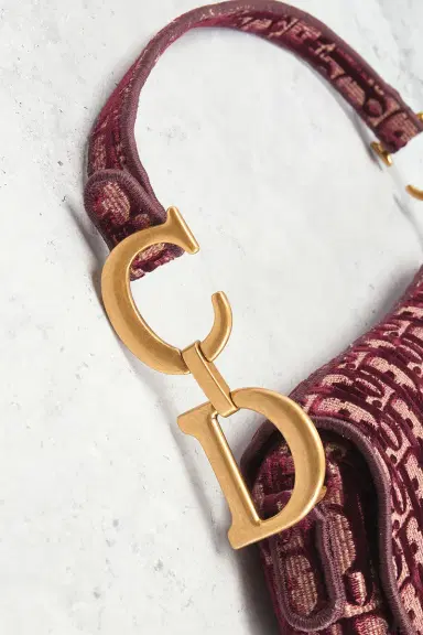 Dior Oblique Embroidered Velvet Saddle Bag | Thumbnail 10 Dior Oblique Embroidered Velvet Saddle Bag | Thumbnail 10