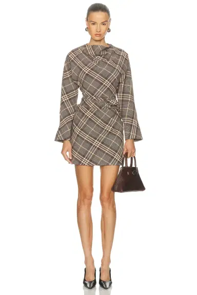 SIMKHAI Harpor Longsleeve Mini Dress | Thumbnail 1 SIMKHAI Harpor Longsleeve Mini Dress | Thumbnail 1