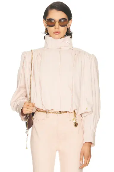 Chloé High Neck Cropped Jacket | Thumbnail 1 Chloé High Neck Cropped Jacket | Thumbnail 1