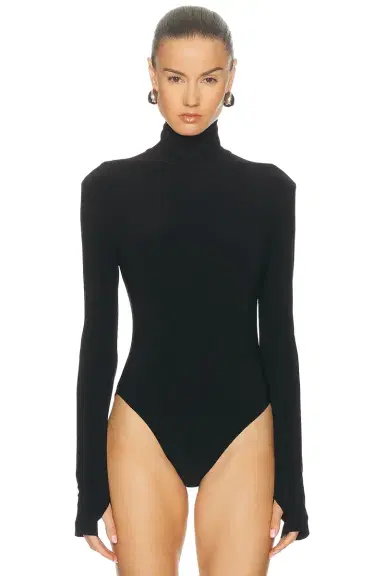 Norma Kamali Long Sleeve Turtleneck Open Back Bodysuit | Thumbnail 2 Norma Kamali Long Sleeve Turtleneck Open Back Bodysuit | Thumbnail 2