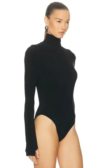 Norma Kamali Long Sleeve Turtleneck Open Back Bodysuit | Thumbnail 3 Norma Kamali Long Sleeve Turtleneck Open Back Bodysuit | Thumbnail 3
