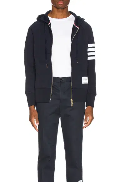 Thom Browne Engineered 4 Bar Zip Hoodie | Thumbnail 1 Thom Browne Engineered 4 Bar Zip Hoodie | Thumbnail 1