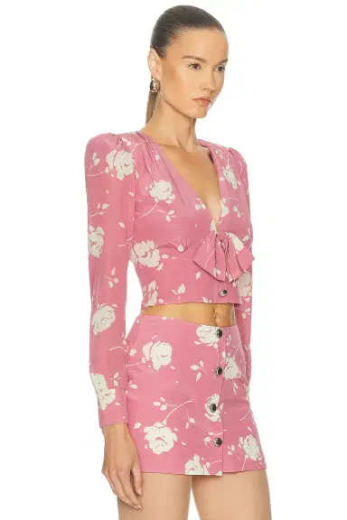 Alessandra Rich Long Sleeve Top | Thumbnail 2 Alessandra Rich Long Sleeve Top | Thumbnail 2