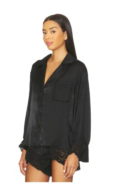 Free People x Intimately Midnight Muse Sleep Shirt In Black | Thumbnail 2 Free People x Intimately Midnight Muse Sleep Shirt In Black | Thumbnail 2