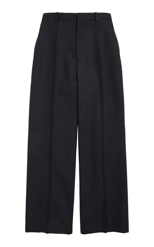 Tailored Wool-Silk Wide-Leg Pants - Black Tailored Wool-Silk Wide-Leg Pants - Black