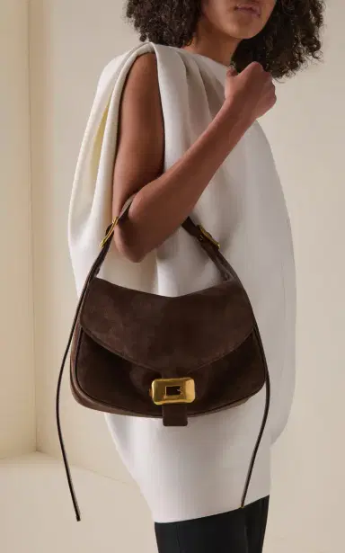 Balenciaga Clicca Medium Suede Shoulder Bag | Thumbnail 2 Balenciaga Clicca Medium Suede Shoulder Bag | Thumbnail 2
