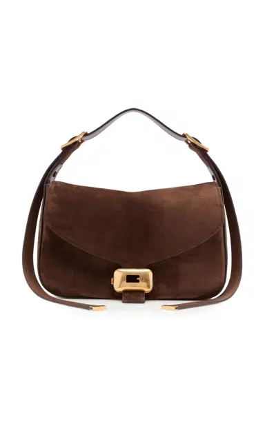 Balenciaga Clicca Medium Suede Shoulder Bag | Thumbnail 1 Balenciaga Clicca Medium Suede Shoulder Bag | Thumbnail 1