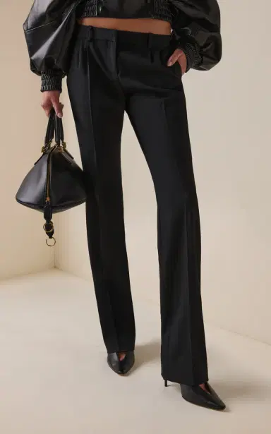 Balenciaga Stretch Wool Twill Straight-Leg Pants | Thumbnail 3 Balenciaga Stretch Wool Twill Straight-Leg Pants | Thumbnail 3