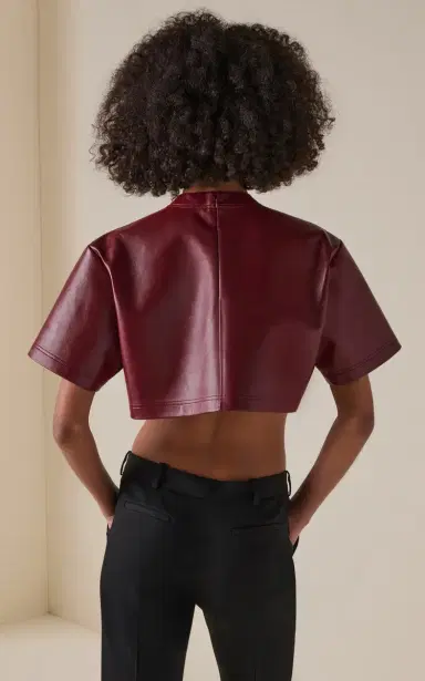 Balenciaga Cropped Leather T-Shirt | Thumbnail 5 Balenciaga Cropped Leather T-Shirt | Thumbnail 5