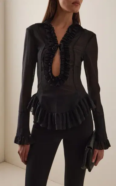 Ludovic de Saint Sernin Duchesse Plunging Neckline Top | Thumbnail 3 Ludovic de Saint Sernin Duchesse Plunging Neckline Top | Thumbnail 3