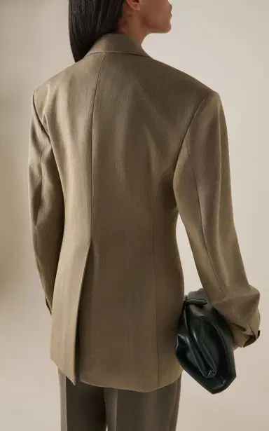 Bottega Veneta Tailored Wool-Linen Melange Toile Jacket | Thumbnail 4 Bottega Veneta Tailored Wool-Linen Melange Toile Jacket | Thumbnail 4