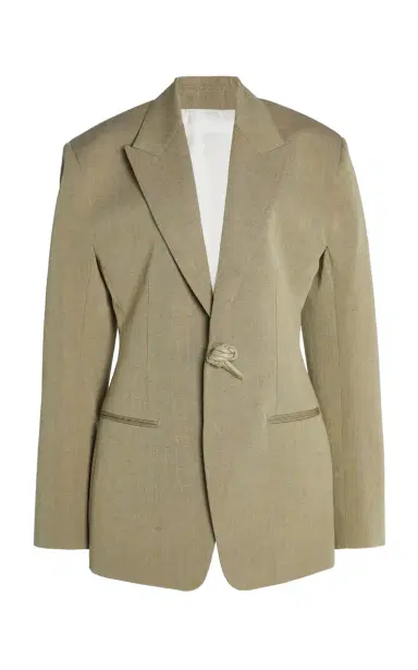 Bottega Veneta Tailored Wool-Linen Melange Toile Jacket | Thumbnail 1 Bottega Veneta Tailored Wool-Linen Melange Toile Jacket | Thumbnail 1