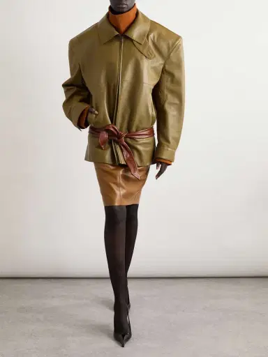 Saint Laurent Belted Leather Jacket | Thumbnail 2 Saint Laurent Belted Leather Jacket | Thumbnail 2