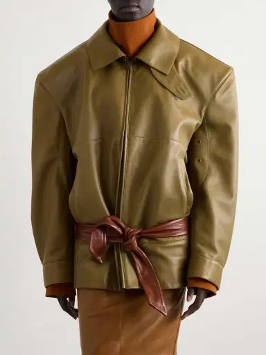 Saint Laurent Belted Leather Jacket | Thumbnail 3 Saint Laurent Belted Leather Jacket | Thumbnail 3