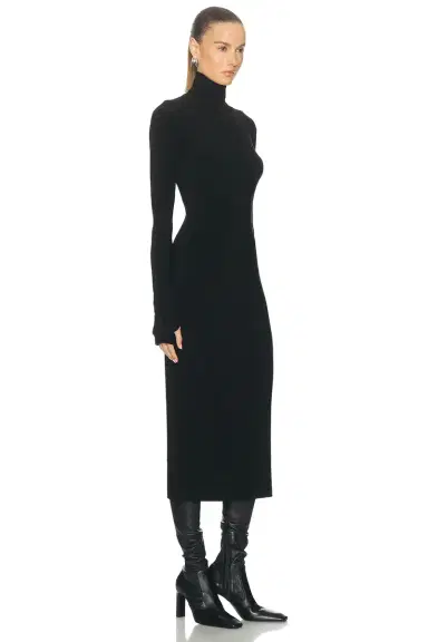 Norma Kamali Long Sleeve Turtleneck Dress | Thumbnail 2 Norma Kamali Long Sleeve Turtleneck Dress | Thumbnail 2