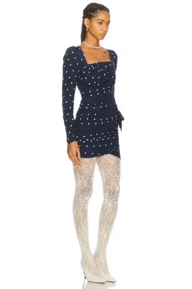 Alessandra Rich Long Sleeve Mini Dress | Thumbnail 2 Alessandra Rich Long Sleeve Mini Dress | Thumbnail 2