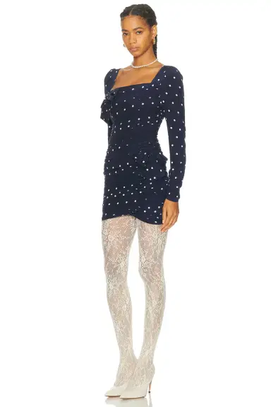 Alessandra Rich Long Sleeve Mini Dress | Thumbnail 3 Alessandra Rich Long Sleeve Mini Dress | Thumbnail 3