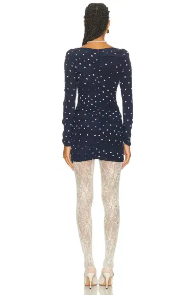 Alessandra Rich Long Sleeve Mini Dress | Thumbnail 4 Alessandra Rich Long Sleeve Mini Dress | Thumbnail 4