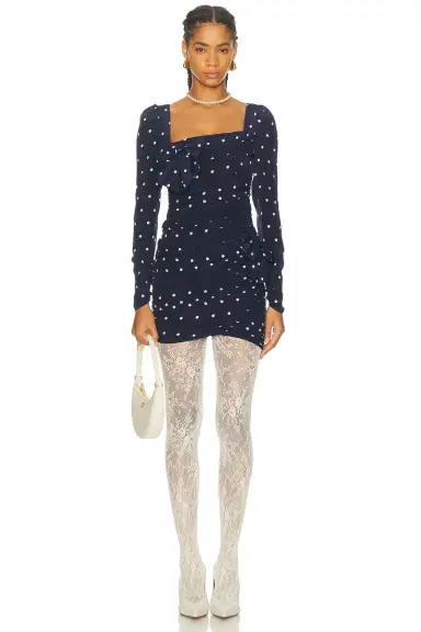 Alessandra Rich Long Sleeve Mini Dress | Thumbnail 1 Alessandra Rich Long Sleeve Mini Dress | Thumbnail 1