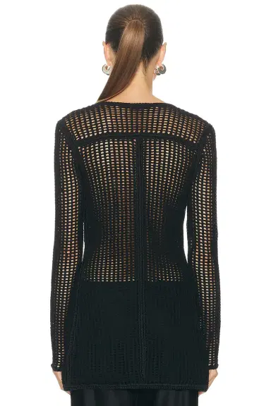 Alexander Wang Cardigan With Leather Bust | Thumbnail 3 Alexander Wang Cardigan With Leather Bust | Thumbnail 3
