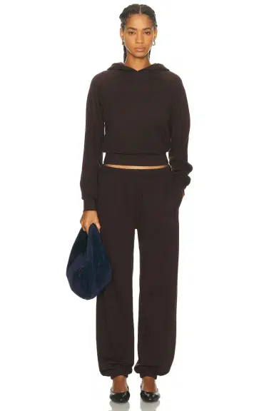ÉTERNE Shrunken Lightweight French Terry Hoodie Sweatshirt | Thumbnail 4 ÉTERNE Shrunken Lightweight French Terry Hoodie Sweatshirt | Thumbnail 4