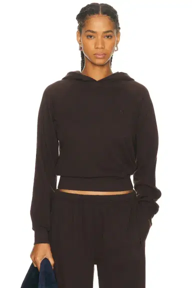 ÉTERNE Shrunken Lightweight French Terry Hoodie Sweatshirt | Thumbnail 1 ÉTERNE Shrunken Lightweight French Terry Hoodie Sweatshirt | Thumbnail 1