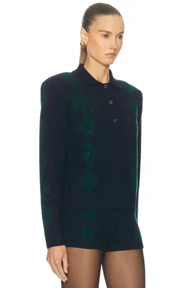 retrofete Nicolina Embellished Polo Top | Thumbnail 2 retrofete Nicolina Embellished Polo Top | Thumbnail 2