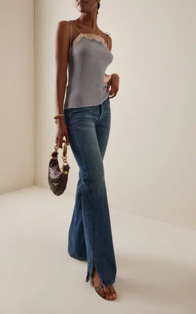 Chloé Lace-Trimmed Cotton-Blend Top | Thumbnail 2 Chloé Lace-Trimmed Cotton-Blend Top | Thumbnail 2
