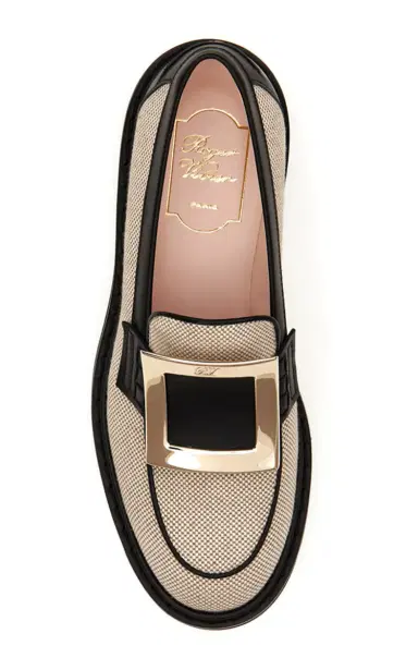 Roger Vivier Viv' Rangers Leather-Trimmed Loafers | Thumbnail 3 Roger Vivier Viv' Rangers Leather-Trimmed Loafers | Thumbnail 3