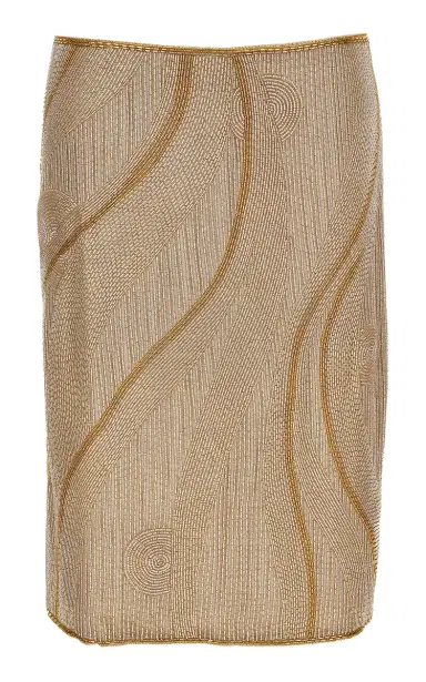 Versace Metallic Silk-Blend Midi Skirt | Thumbnail 5 Versace Metallic Silk-Blend Midi Skirt | Thumbnail 5