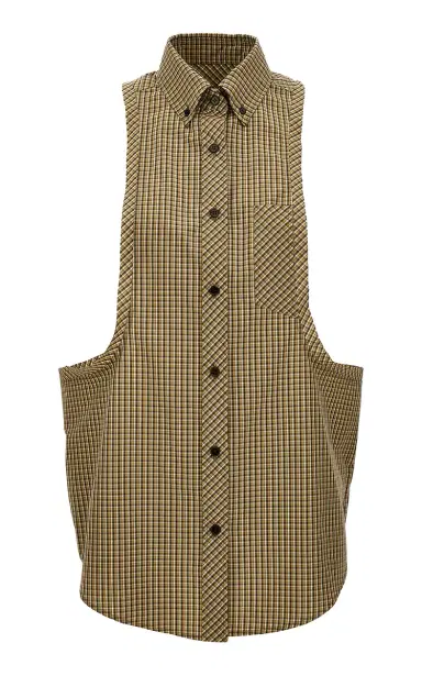 Versace Micro-Check Cotton-Poplin Top | Thumbnail 2 Versace Micro-Check Cotton-Poplin Top | Thumbnail 2
