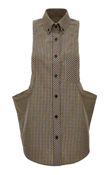Versace Micro-Check Cotton-Poplin Top | Thumbnail 6 Versace Micro-Check Cotton-Poplin Top | Thumbnail 6