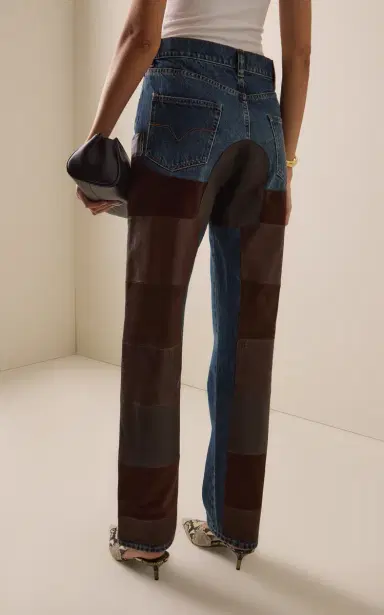 Versace Patchwork Mid-Rise Straight-Leg Jeans | Thumbnail 4 Versace Patchwork Mid-Rise Straight-Leg Jeans | Thumbnail 4