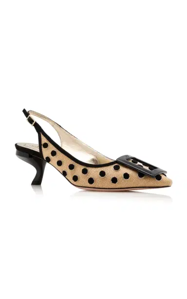 Roger Vivier Virgule Dotted Raffia Slingback Pumps | Thumbnail 4 Roger Vivier Virgule Dotted Raffia Slingback Pumps | Thumbnail 4