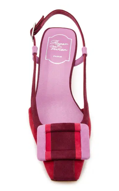 Roger Vivier Belle Vivier Striped Suede Slingback Pumps | Thumbnail 4 Roger Vivier Belle Vivier Striped Suede Slingback Pumps | Thumbnail 4
